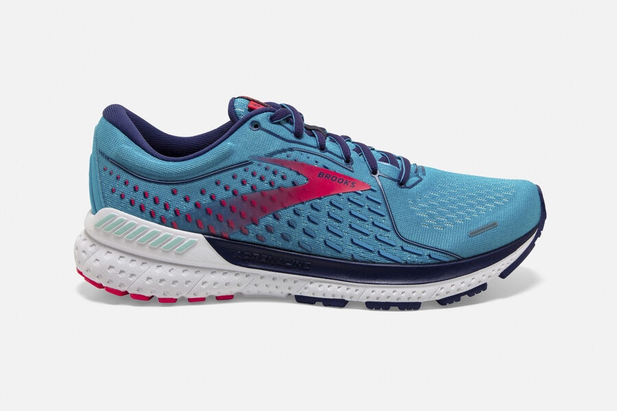 Brooks Adrenaline Gts 21 Road Loopschoenen Dames - Blauw/Roze - 578239NVX